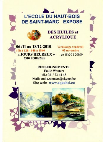 Exposition à la salle "Jours heureux" à Eghezée (Belgique)
