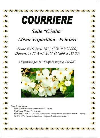 Exposition à la salle "Cécilia" à Courrière (Belgique)
