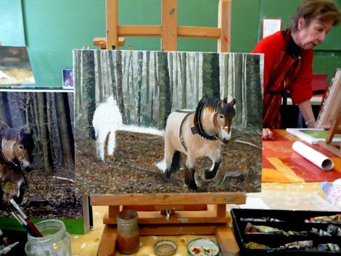 Peinture  l'huile - Elves - Ecole du Haut-Bois (Namur - Belgique)